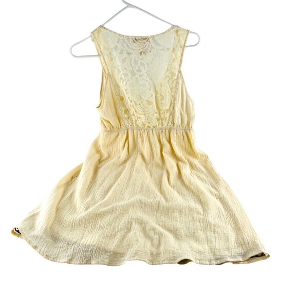 Flying Tomato Women's size Medium Dress Boho Embroidered Sleeveless Short Ivory - Picture 3 of 4